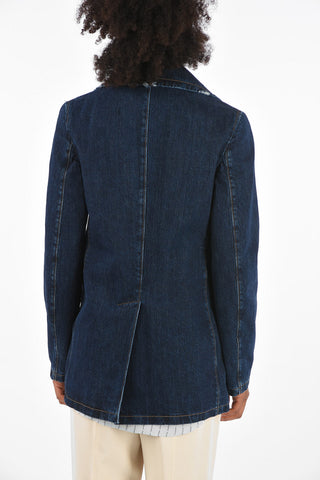 giacca doppio petto denim uno spacco  