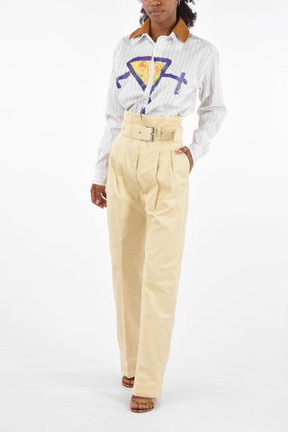 high-rise waist palazzo pants with Belt