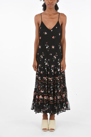 embroidered floral maxi sun dress