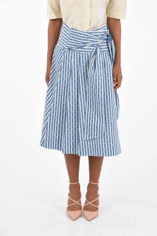 Printed a-line skirt with belt