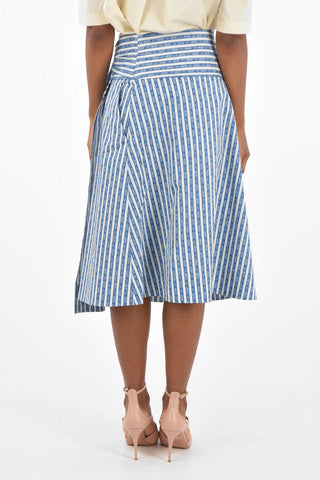 Printed a-line skirt with belt