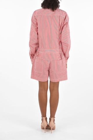 awning striped mini playsuit with zip closure