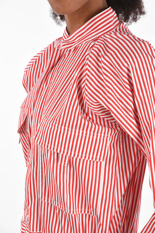 awning striped mini playsuit with zip closure