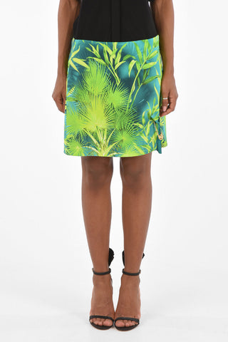 Printed split-side hem above knee  skirt