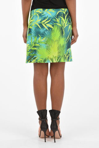 Printed split-side hem above knee  skirt