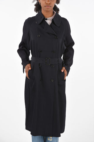 Double breated balmacaan coat with belt