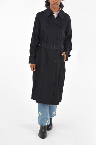 Double breated balmacaan coat with belt