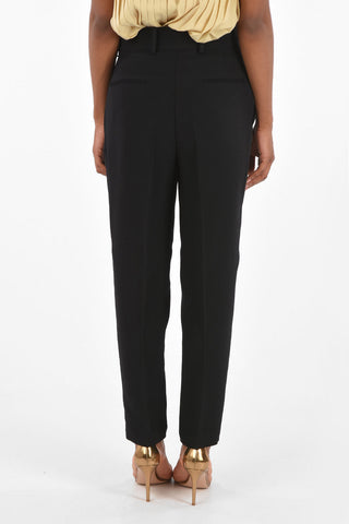 high-rise waist piping pants
