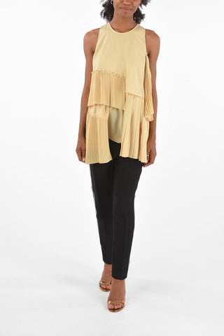 high-rise waist piping pants