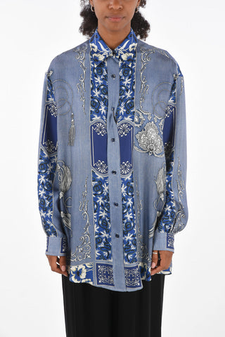 paisley silk Oversised blouse
