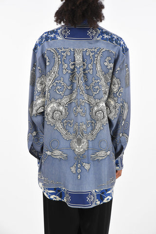 paisley silk Oversised blouse