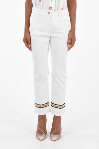bootcut jeans with embroidered hem