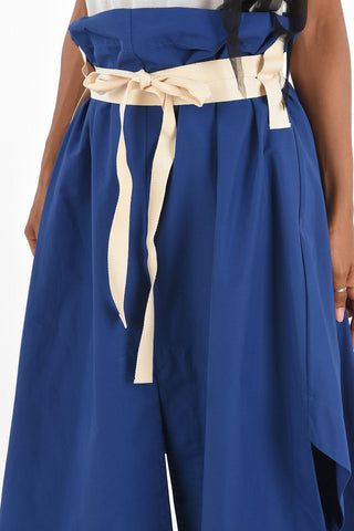 high-rise waist midi asymmetrical skirt with belt