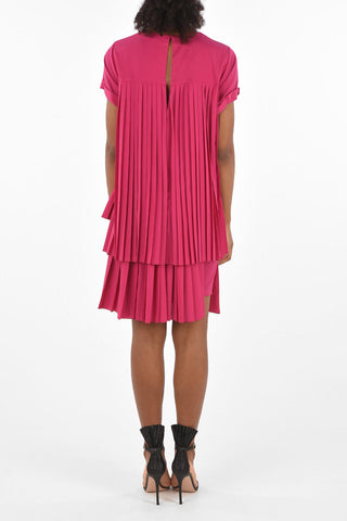 Accordion mini asymmetric dress