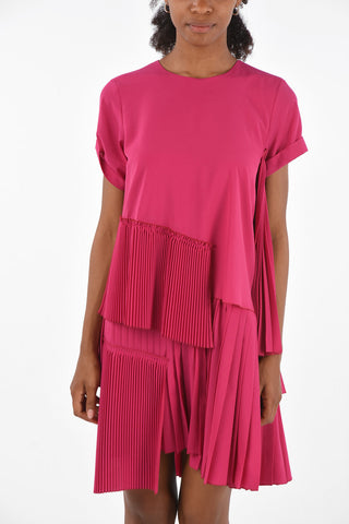 Accordion mini asymmetric dress