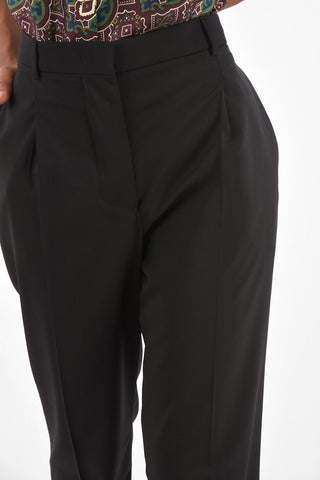 high-rise waist cuffed hem trousers