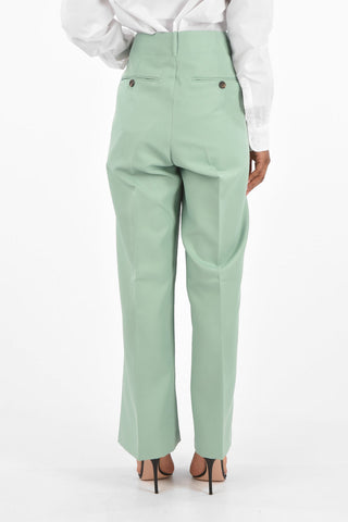 pantalone palazzo a doppia pince a vita alta