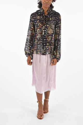 Satin Charmeuse Skirt with Lace Deatils