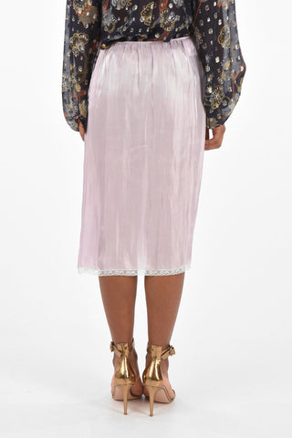 Satin Charmeuse Skirt with Lace Deatils