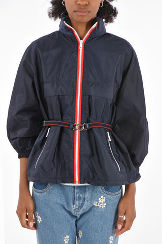 leg-o-mutton outerwear jacket with belt