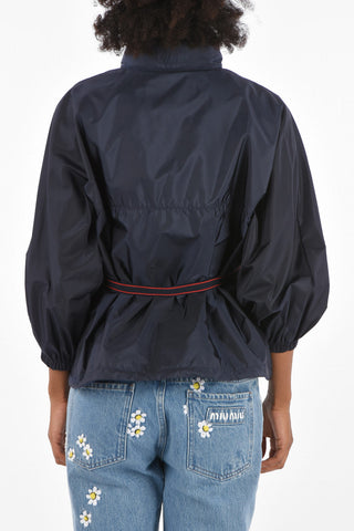 leg-o-mutton outerwear jacket with belt