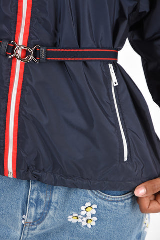 leg-o-mutton outerwear jacket with belt