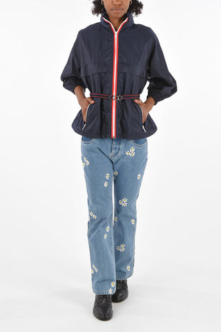 leg-o-mutton outerwear jacket with belt