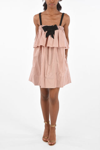 Layered dress with removable shoulder strap