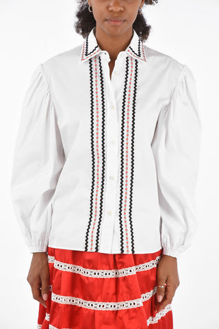 leg-o-mutton sleeve pin tuck shirt