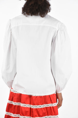 leg-o-mutton sleeve pin tuck shirt