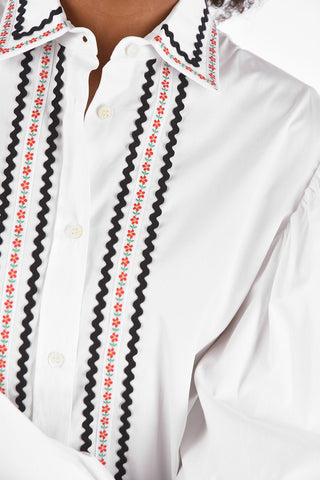 leg-o-mutton sleeve pin tuck shirt