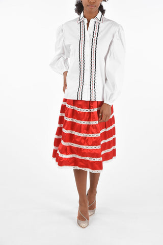 leg-o-mutton sleeve pin tuck shirt