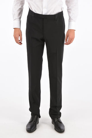 stretch wool ACADEMY belt loops trousers