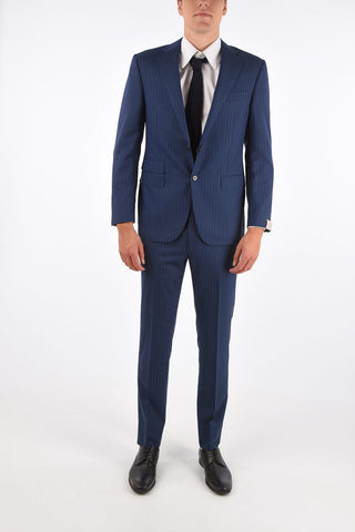 pinstriped ACADEMY side vents notch lapel 2-button suit drop 7R