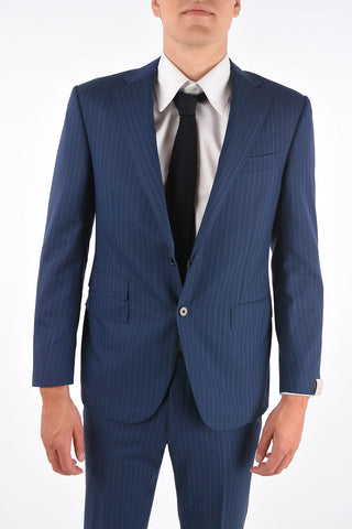 pinstriped ACADEMY side vents notch lapel 2-button suit drop 7R