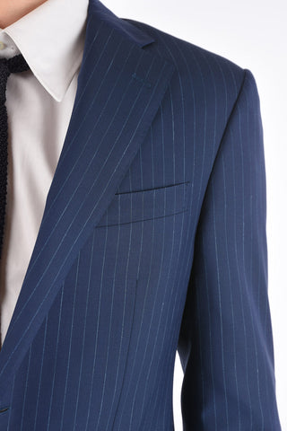 pinstriped ACADEMY side vents notch lapel 2-button suit drop 7R