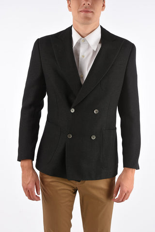side vents peak lapel double-breasted ACADEMY SOFT blazer drop 7R