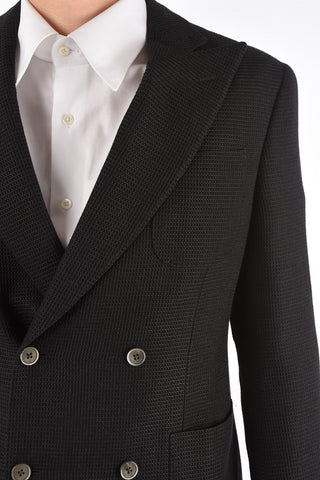 side vents peak lapel double-breasted ACADEMY SOFT blazer drop 7R
