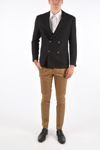 side vents peak lapel double-breasted ACADEMY SOFT blazer drop 7R