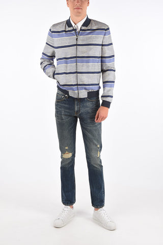 ID striped silk IDENTITY bomber