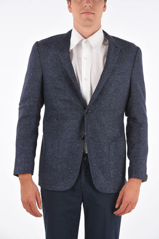 silk and cashmere GATE center vent notch lapel 2-button blazer drop 7R