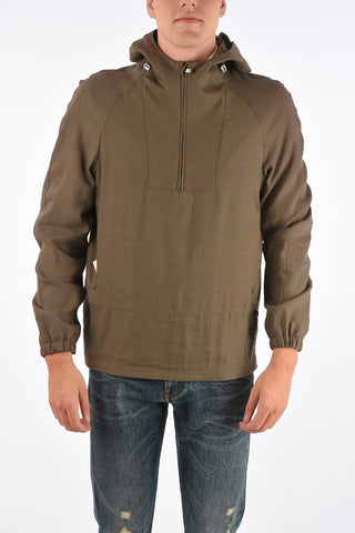ID anorak IDENTITY in lana vergine e in lino con cappuccio