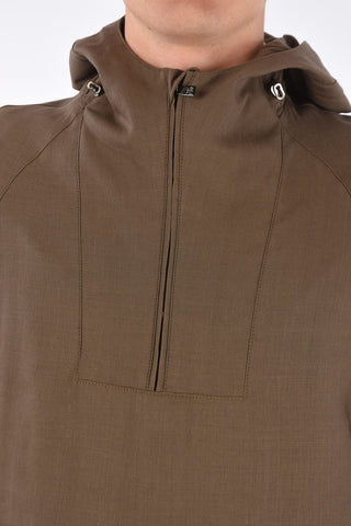 ID anorak IDENTITY in lana vergine e in lino con cappuccio