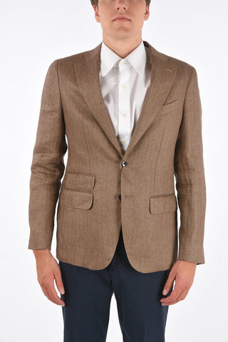 CC COLLECTION flax RETAILORED side vents notch lapel 2-button blazer drop 7R