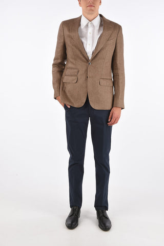 CC COLLECTION flax RETAILORED side vents notch lapel 2-button blazer drop 7R