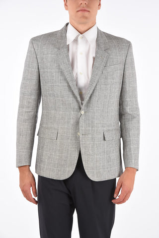 CC COLLECTION district check flax RESET center vent notch lapel 2-button blazer drop 8R