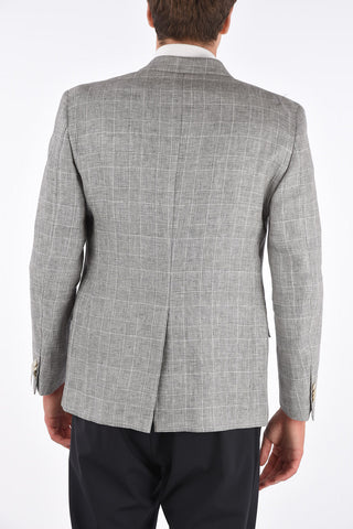 CC COLLECTION district check flax RESET center vent notch lapel 2-button blazer drop 8R