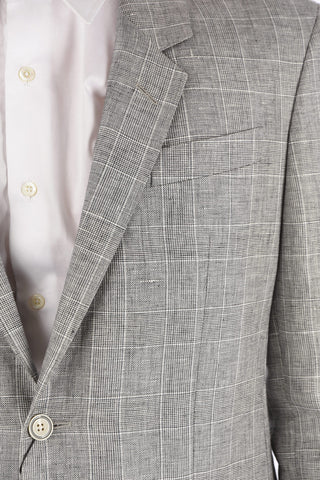 CC COLLECTION district check flax RESET center vent notch lapel 2-button blazer drop 8R