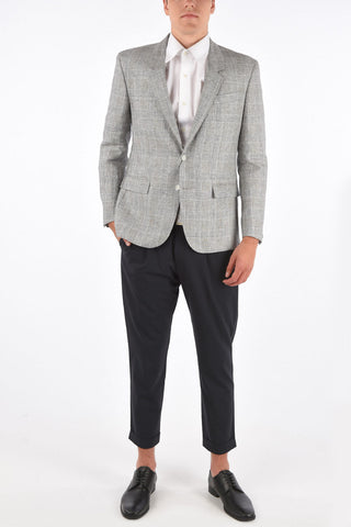 CC COLLECTION district check flax RESET center vent notch lapel 2-button blazer drop 8R