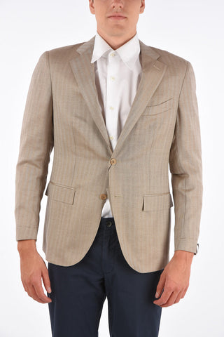 silk and cashmere SARTORIA side vents 2-button blazer drop 7R